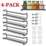 4 Packs Kitchen Spice Rack Organizer Storage Shelf Cabinet Jar Holder Wall Mount. Fixed Price $21.99.