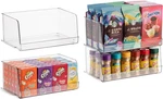 Set Of 4 Clear Pantry Organizer Bins Stackable Household Plastic Food Storage Ba. Fixed Price $56.37.