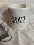 Mud Pie Kitchen Sponge Holder Caddy, Off-white W/black Letters Modern Farmhouse. Fixed Price $9.50.