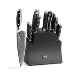 16PCS Damascus Knife Set With Block For Kitchen, VG10 Steel And Triple Rivet .... Fixed Price $198.73.