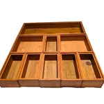 Lipper International Bamboo Wood Drawer Organizers Trays Kitchen Bath Desk 9CT. Fixed Price $25.00.