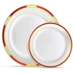 Laura Stein Designer Dinnerware Set 64 Disposable Plastic Party Plates Pl.... Fixed Price $50.52.