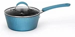 Nutrichef Reinforced Forged Aluminum Saucepan Pot 1.7QT With Lid - Blue. Fixed Price $34.99.
