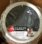 Copco 9 Non Skid Lazy Susan Turntable White & Gray New 3/8 Raised Rim. Fixed Price $11.99.