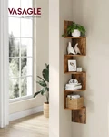Vasagle Corner Wall Mount 5-TIER Floating Bookshelf For Bedroom Office New. Fixed Price $37.95.