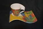 Villeroy &boch New Wave Espresso Cup Saucer Set Isabelle De Borchgrave. Fixed Price $33.50.