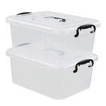 Readsky 8 Quart Lidded Storage Bins Plastic Containers, Clear And Bla.... Fixed Price $35.70.