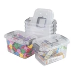 Small Plastic Storage Totes, Clear Boxes Set Of 6 Grey. Fixed Price $39.86.