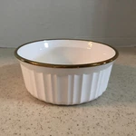 French White F-16-B 500 Ml Gold Trim Bowl. Fixed Price $7.50.