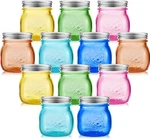 Tessco 12 Pieces 8 Oz Colored Mason Jars With Lids Blue,green,orange,pink. Fixed Price $44.41.