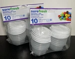 Sure Fresh Reusable Mini Containers With Lids Round 10 Pc Each Lot Of 2 New. Fixed Price $14.99.