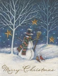 Box Of 24 Lang Christmas Cards Snowman Birds Magic Karen Ware Erickson Artwork. Fixed Price $29.99.