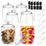 Senonapo Pcs 64 Oz Candy Cookie With Lids Spoons Plastic Jars Dec.... Fixed Price $79.26.
