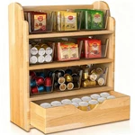Tlence Tier Wood Tea Bag Organizer, 15X12.3X4.5 Vertical Storage Holder.... Fixed Price $60.26.