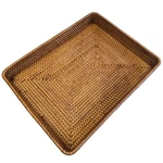 I-lan 17 Inch Coffee Brown Rectangle Rattan Ottoman Table Serving Tray.... Fixed Price $75.66.