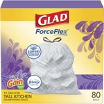 Glad Forceflex Tall Kitchen Trash Bags, 13 Gallon, Gain Lavender, 80 Count (p.... Fixed Price $25.74.