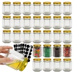 Bigivaca Hexagon Glass Jars With Gold Pack, 6OZ-30PCS. Fixed Price $34.57.