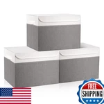 Bagnizer Large 17 42 Quarts Collapsible Stackable Storage Bins Lids 3-PACK. Fixed Price $53.35.