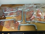 New. Qty (10) Hafele Cabinet Pulls, 116.05.922, 3/4" Centers, Anodized Silver. Fixed Price $43.00.