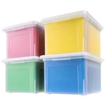 Iris Usa Plastic File Box W/ Lids, Letter/legal Storage Organizer, 35 Qt, 4-PACK. Fixed Price $47.99.