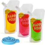 6 Pcs Drink Pouches For Plastic Flask Reusable Disposable Bags With Funne. Fixed Price $13.55.