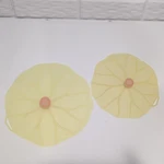Set Of 2 Charles Viancin Silicone Lid Yellow Lily Pad 10" & 8.5" Food Grade. Fixed Price $17.00.
