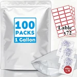Mylar Bags 1GALLON 100PCS 14"X10" For Food Storage With Oxygen Absorbers&labels,. Fixed Price $44.81.
