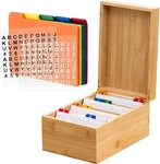 Henoyso 4 6 Inches Card Holder Set, Bamboo Recipe Box Organizer Index.... Fixed Price $58.80.