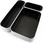 Three By Seattle 3 Piece Shallow Metal Organizer Tray Set For Storing M.... Fixed Price $31.59.