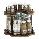 Liaisimi 2-TIER Lazy Susan Organizer, Spinning Spice Rack, Adjustable Height. Fixed Price $64.35.