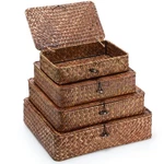 Seagrass Baskets With Lids - Wicker Storage Bins For Shelf & Closet (4 Sizes). Fixed Price $58.66.