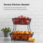 Gourmet Basics By Mikasa Loop And Lattice 2TIER Round Metal Countertop Basket. Fixed Price $39.99.