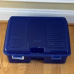 Rubbermaid Sapphire Blue Fashion Plastic Snap Case Hinged Storage Container 2283. Fixed Price $49.99.
