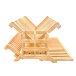 Bamboo Dish Drying Rack With Utensil Holder SET,3-TIER Collapsible Wood .... Fixed Price $37.43.