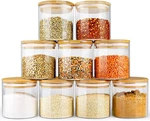 Glass Jars With Bamboo Lids (16OZ In 9 Pack), Food And Canisters Sets. Fixed Price $61.32.