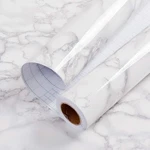 Practicalws Glossy Marble Contact Paper White Grey Peel Stick Removable. Fixed Price $14.99.