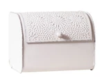 Metal Punched Bread Box Rustic White By Irvins Country Tinware. Fixed Price $109.95.