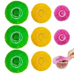 Nepak 60 Pcs Bowl Covers Reusable, 3 Sizes Plastic Food Pink,yellow,green. Fixed Price $14.99.