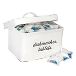 Dishwasher Pod Holder, Tablet Container; White Enamelware Rustic Kitchen. Fixed Price $30.83.