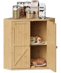 Trironsun Corner Bread Box For Kitchen Counter Double Layer Bamboo Storage. Fixed Price $31.28.