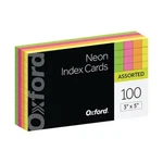 Oxford Neon Color Index Cards 3"X5" Ruled 100/PK School Office Home Usa Made. Fixed Price $9.48.