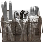 Sorbus Utensil Caddy Silverware, Napkin Holder, And Condiment Organizer Bronze. Fixed Price $37.99.
