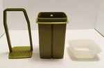 Vintage Tupperware Pickle Holder Hot Pepper Olive Keeper Green 3-PIECE 1331-1. Fixed Price $11.00.