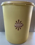 Vintage Tupperware Yellow Storage Container Canister #807-6 + Servalier Lid #808. Fixed Price $7.99.