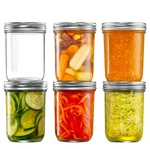 Pack 16OZ Wide Mouth Glass Mason Jars With Airtight Lids Bands Pint. Fixed Price $33.49.