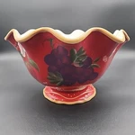 Hand Crafted Casa Vero By Ack Red Fruit Pattern Bowl Large. Fixed Price $19.99.