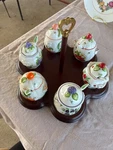 Lenox Orchard 19 Pc Jam Jar Set W/ Lids Spoons, Hand Painted Fruit Malaysia. Fixed Price $100.00.