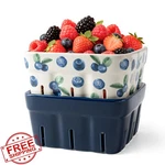 Aels Ceramic Basket 5.9" Navy Blueberry Fruit. Fixed Price $43.99.