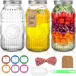 Wide Mouth Mason Jars 64 Oz, 3 Pack Large Half Gallon With.... Fixed Price $32.83.