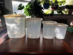 Complete Set Kitchen Nesting Rubbermaid Food Canister Almond Seals. Fixed Price $29.95.
